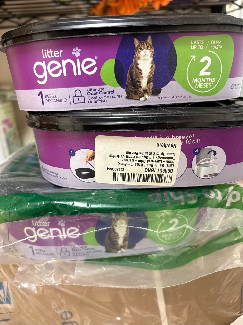 Set of three litter genie 2 month refills